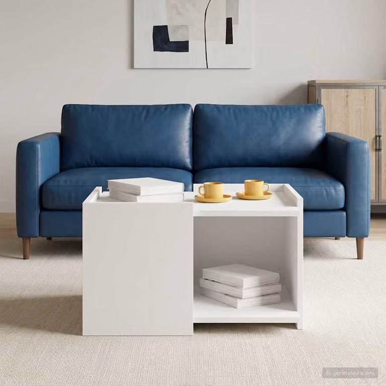 vidaXL Tavolino da salotto moderno bianco L: 50,5 cm, P: 50 cm, H: 33 cm