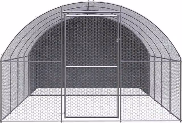 Pollaio per esterni Videx in acciaio zincato e plastica, colore argento/grigio, L: 4 m, P: 3 m, H: 2 m