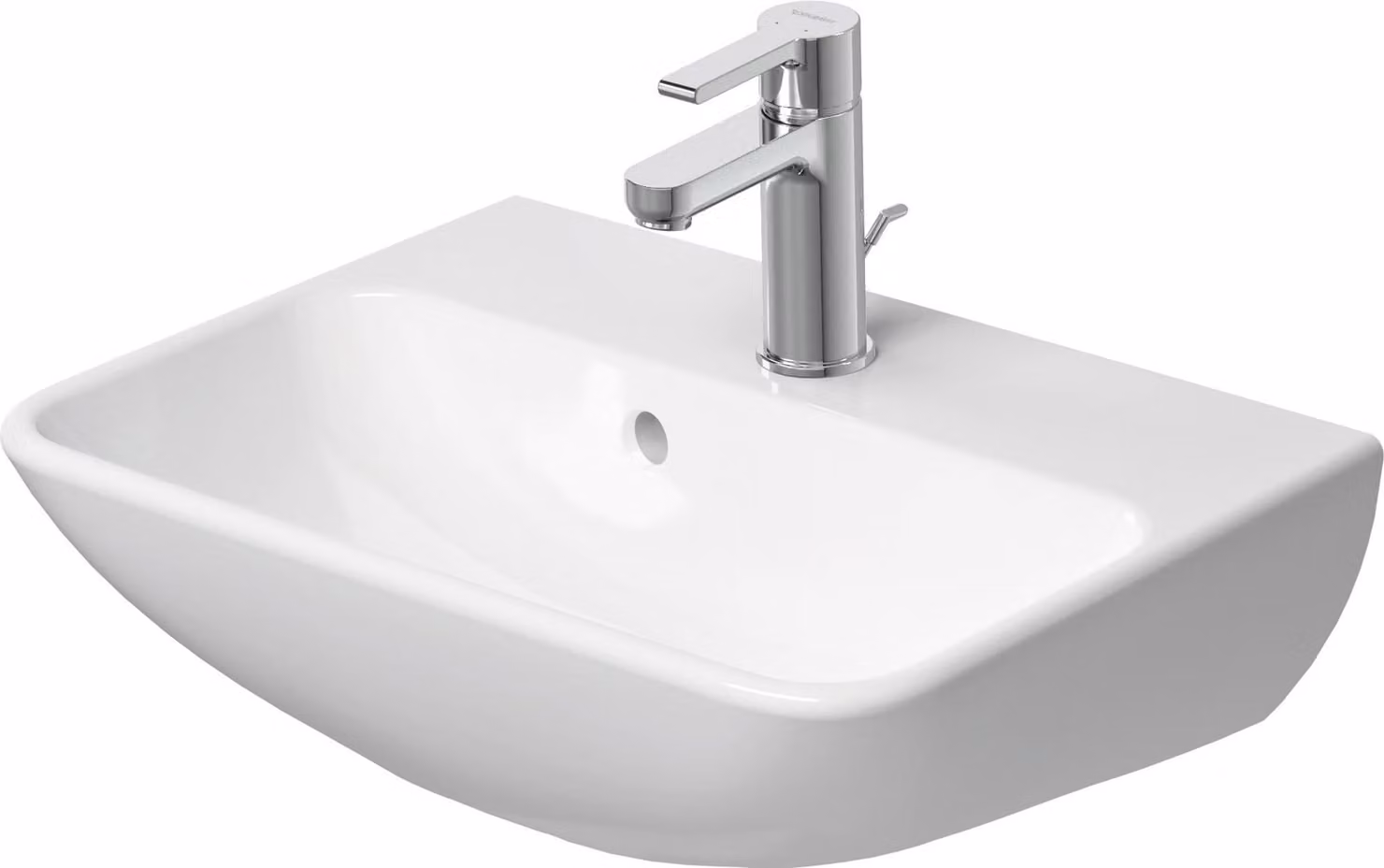 Lave-mains Duravit ME by Starck, avec trop-plein, 1 perçage pour robinet, 450 x 320 mm, 071945AA10, 071945AA10
