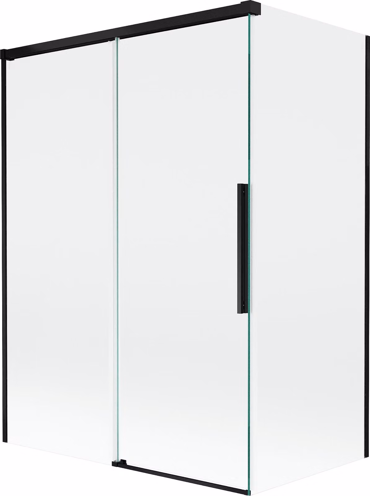Mexen Rox paratia per vasca da bagno a 2 ante scorrevoli 120 + 70 x 150 cm, trasparente, nero - 8C9-120-070-70-00