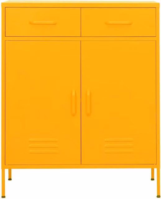 Armadietto Giallo Senape 80x35x101,5 cm in Acciaio 336155