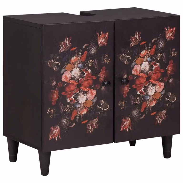 Armadio sottolavello moderno vidaXL in legno di mango multicolore L: 62 cm, P: 33 cm, H: 58 cm