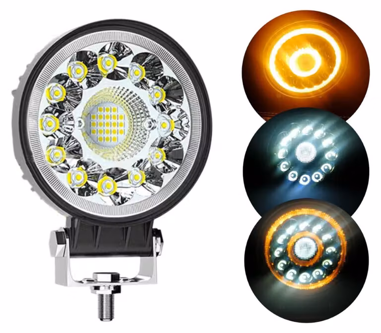 Lampada alogena a LED – Lampada da soffitto, per esterni e interni/faro, luce bianca e gialla, 40 W, 4000 lm, 12 V–24 V, per autocarri e