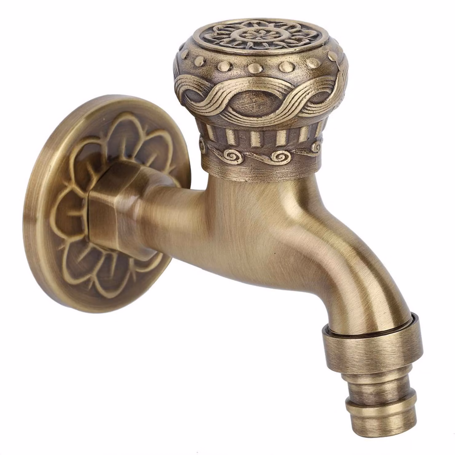 Rubinetto da parete, monocomando, solo acqua fredda, stile antico, drago, in ottone, attacco 1/2"
