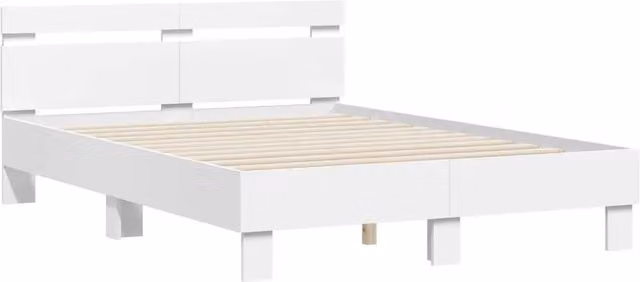Letto matrimoniale | Letto per adulti | Struttura del letto Bianco 137 x 190 cm Legno multistrato