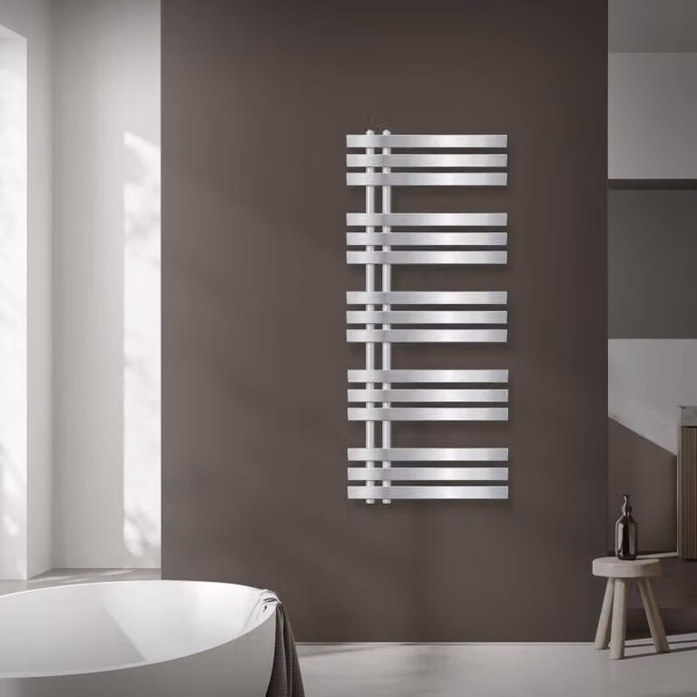 Radiatore elettrico da parete - Potenza riscaldante: 1200 W - Dimensioni: 500 x 1200 mm - Asciugamano riscaldante cromato