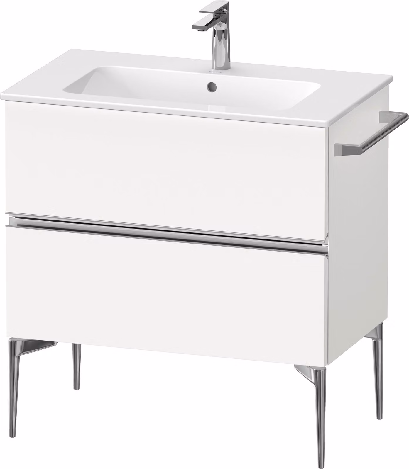 Duravit Sivida bâti-support pour lavabo, 2 tiroirs, poignée profilée chromée, 810x477x591mm, pour ME by Starck, SV4644010180000, SV4644010180000