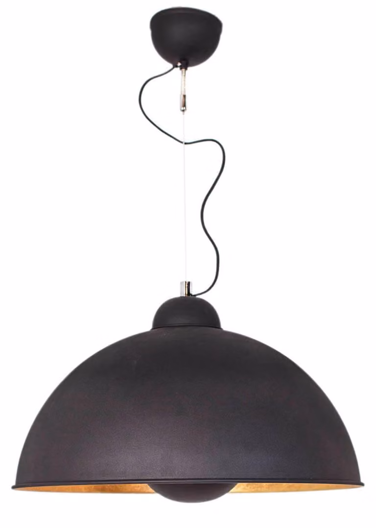 Lampadario Captain nero e oro 1xE27x60W in metallo, dimensioni: 150x53x53 cm, IP20, By Rydens