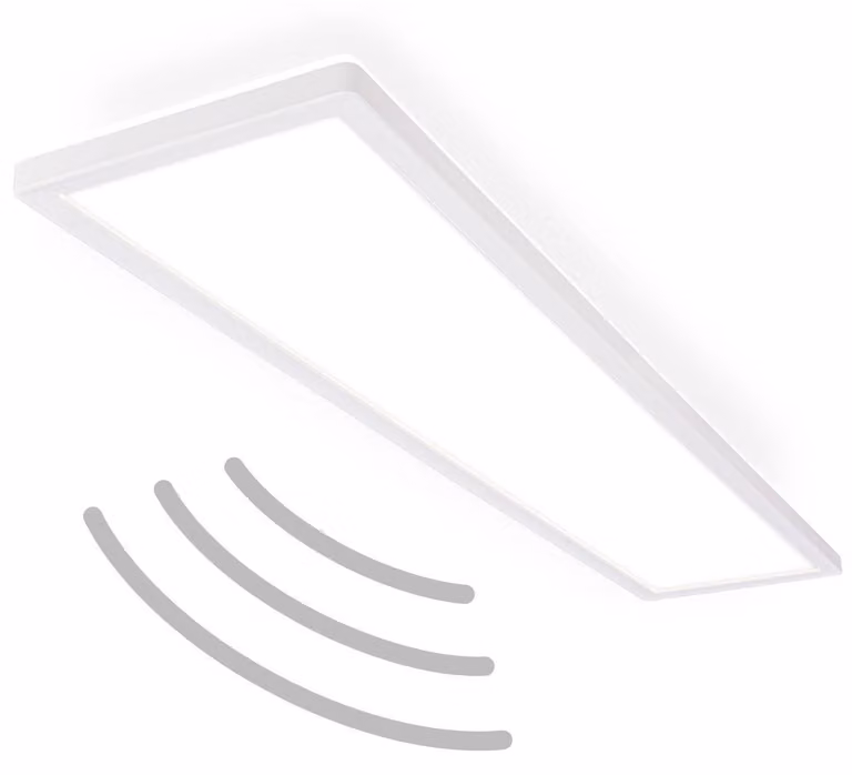 Plafoniera LED ultrapiatta con rilevatore di movimento - IP44 Plafoniera LED per bagno Plafoniera per bagno, pannello a soffitto ultrapiatto per ambienti umidi, 98 x 20 x 3 cm (LxLxH)