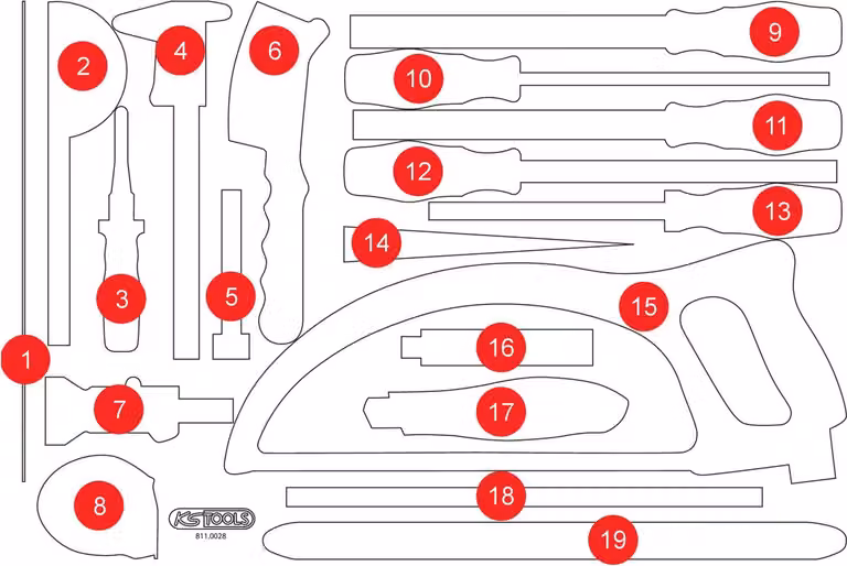 KS TOOLS Inserto in schiuma vuoto per 811.0028 - 811.0028-97