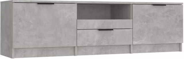 Mobile porta TV moderno in legno multistrato grigio, L 140 cm x P 35 cm x H 40 cm – 1