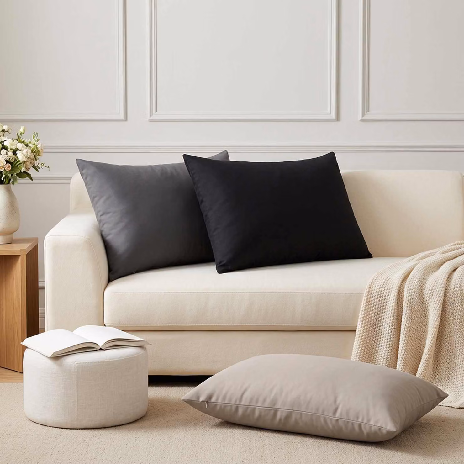 vidaXL Cuscino con cuscino HEERLEN 2 pz Antracite Poliestere