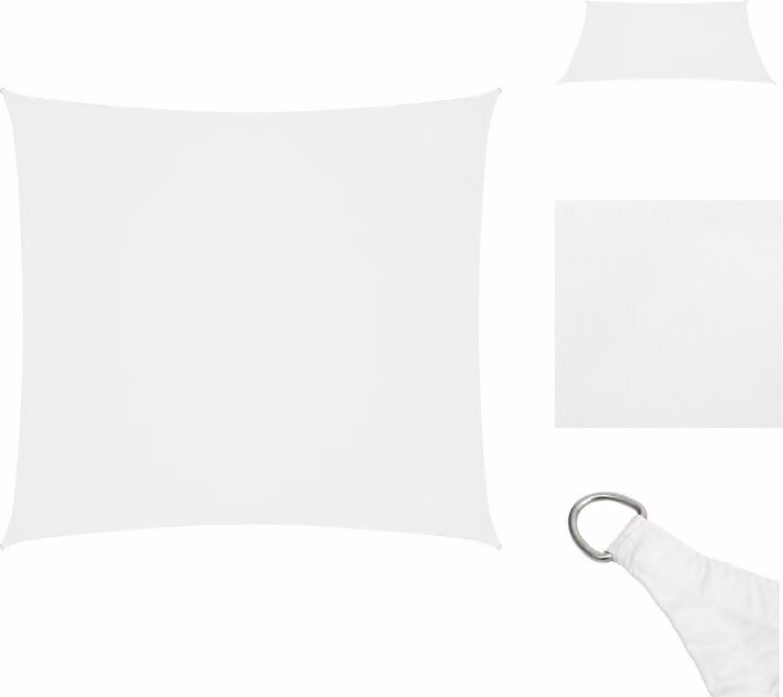 vidaXL Tenda da sole in tessuto Oxford quadrato 3,6x3,6 m bianco - Ombrelloni e tende da sole