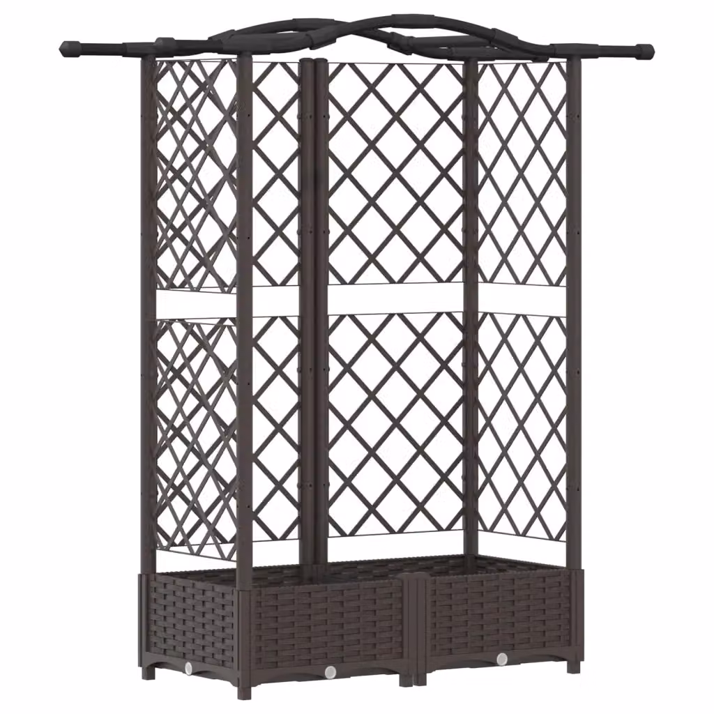 Letto rialzato con griglia e tetto vidaXL marrone L: 124 cm, P: 40 cm, H: 123 cm – 2