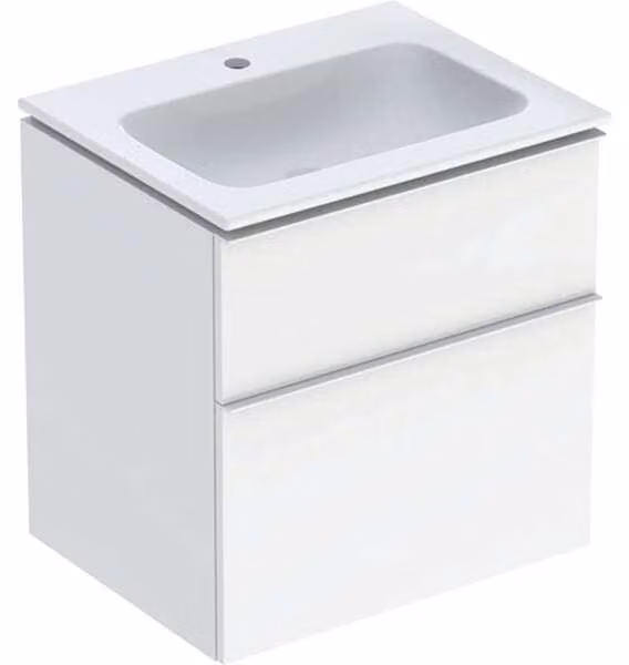 Geberit iCon Set lavabo pour meubles avec meuble sous-lavabo, 2 tiroirs, 60x63x48 cm, 502331, 502.331.01.1, 502.331.01.1