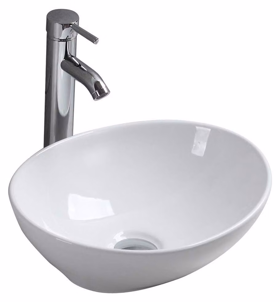 Lavabi ovali in Vetroceramica di alta qualità, ideali per bagno e cucina