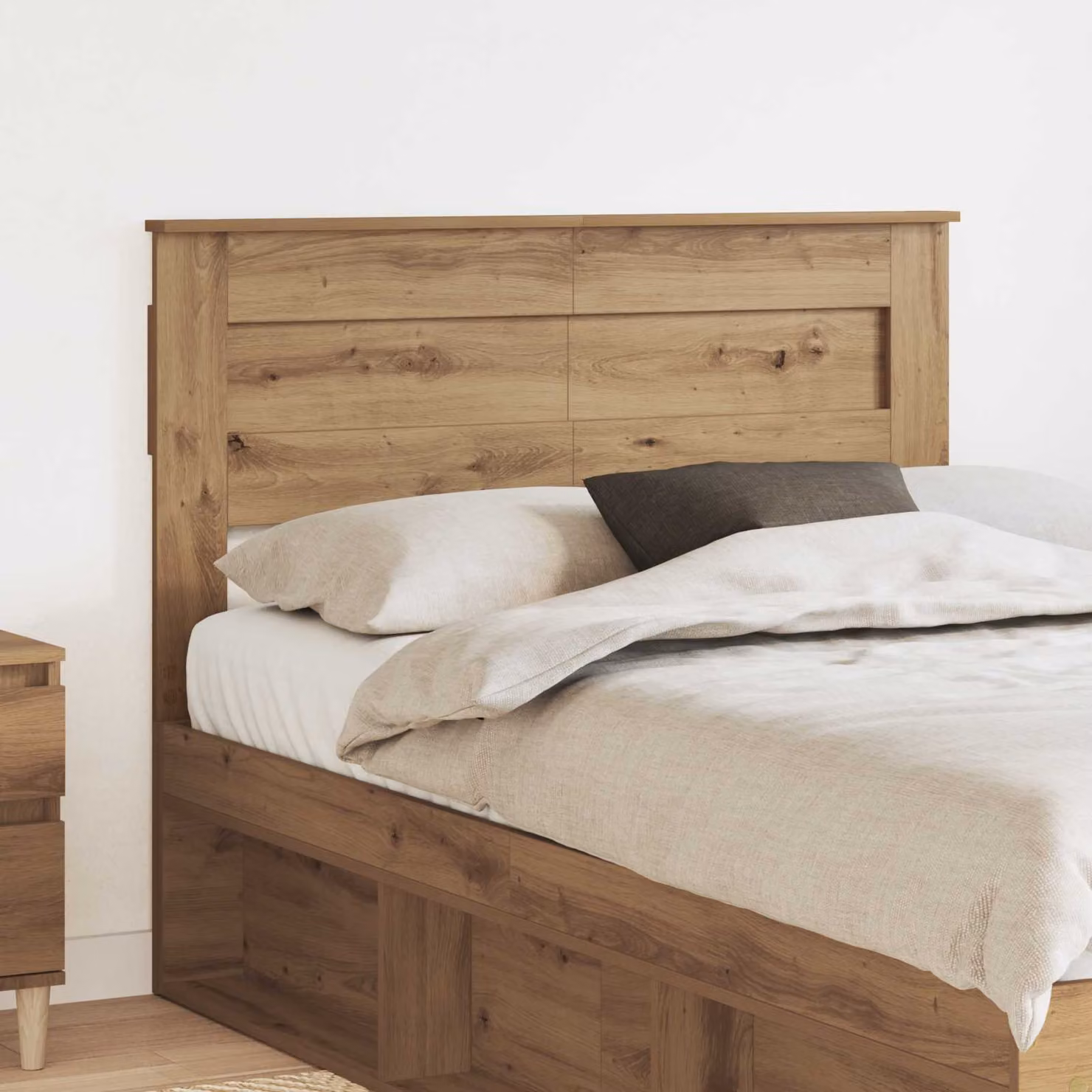 Testiera per letto vidaXL in legno ingegnerizzato Rovere, marrone, stile minimalista