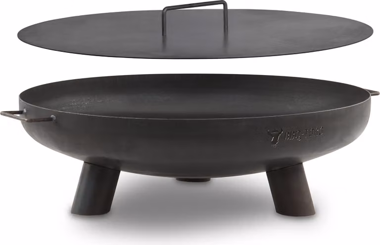 BBQ-Toro ciotola per fuochi Ø 70 cm con coperchio, nero, treppiede da esterno per giardino