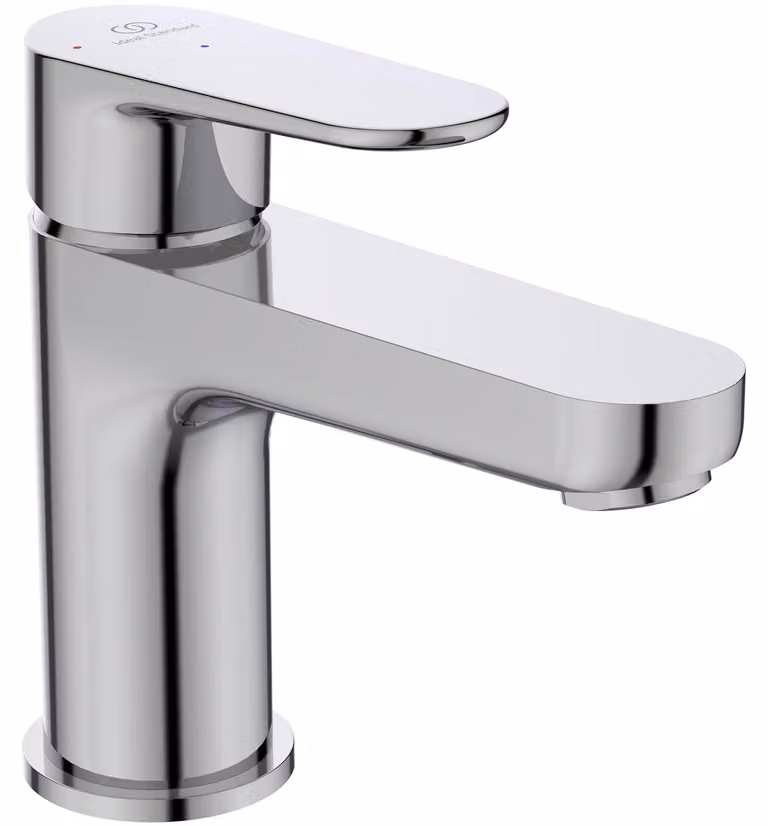 Miscelatore per lavabo, monocomando, cromato, con portata di 5 litri al minuto e completo di gruppo di scarico