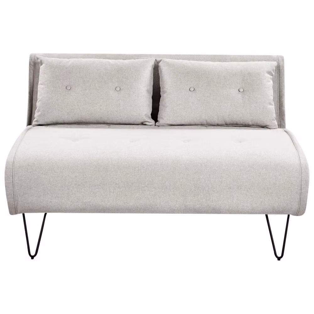 Divano Letto Click Clack Beliani in Tessuto Grigio con Gambe in Metallo e Poggiatesta Regolabile – 2