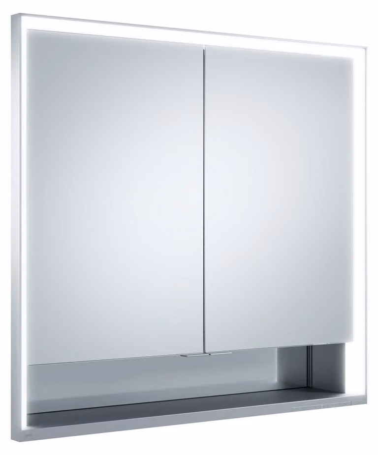 KEUCO Royal Lumos armoire de toilette encastrable 2 portes, porte courte, étagère ouverte, 700mm, 14317171301, 14317171301