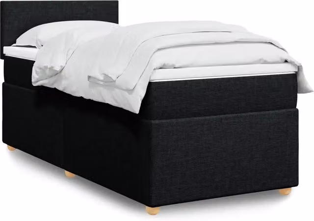 Giroletto a Molle con Materasso Nero 80x200 cm inTessuto 3288802