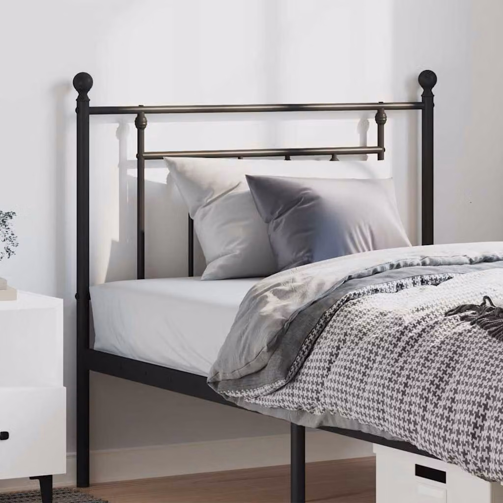 Testiera di ricambio vidaXL in metallo nero laccato per letto 100x200 cm
