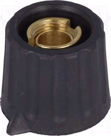 1 x Manopola rotante Kuntoff con indicatore, diametro 20x17 mm, diametro albero: 6 mm, colore nero, codice prodotto: 4311.6131