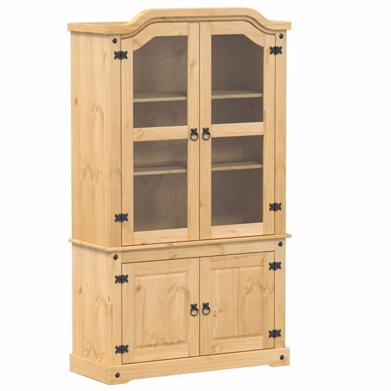 Vetrina 103,5x42x180 cm in Legno Massello di Pino