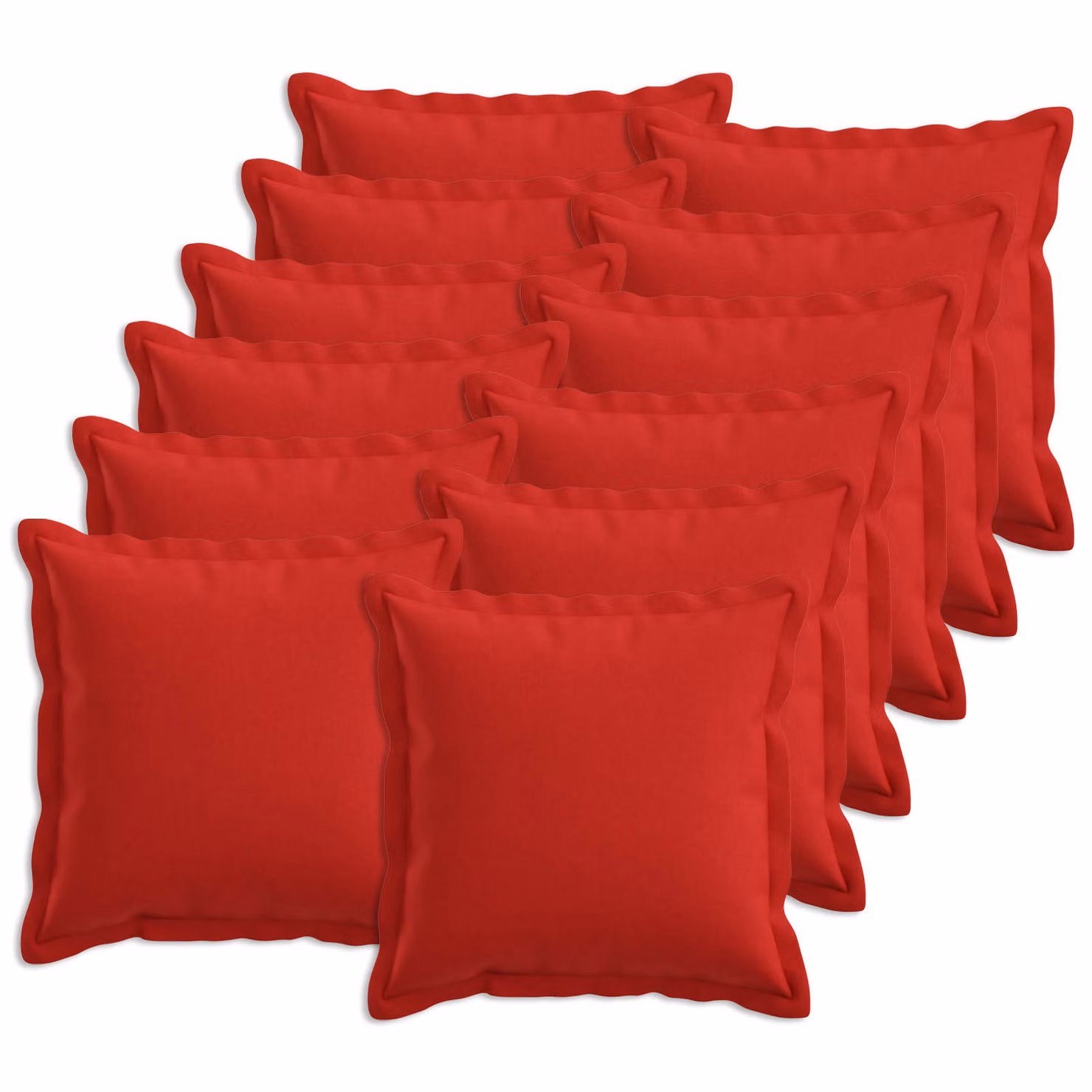Set di 12 cuscini HOUTEN vidaXL rossi in lino con fodera lavabile L/P/H: 50 x 50 x 50 cm