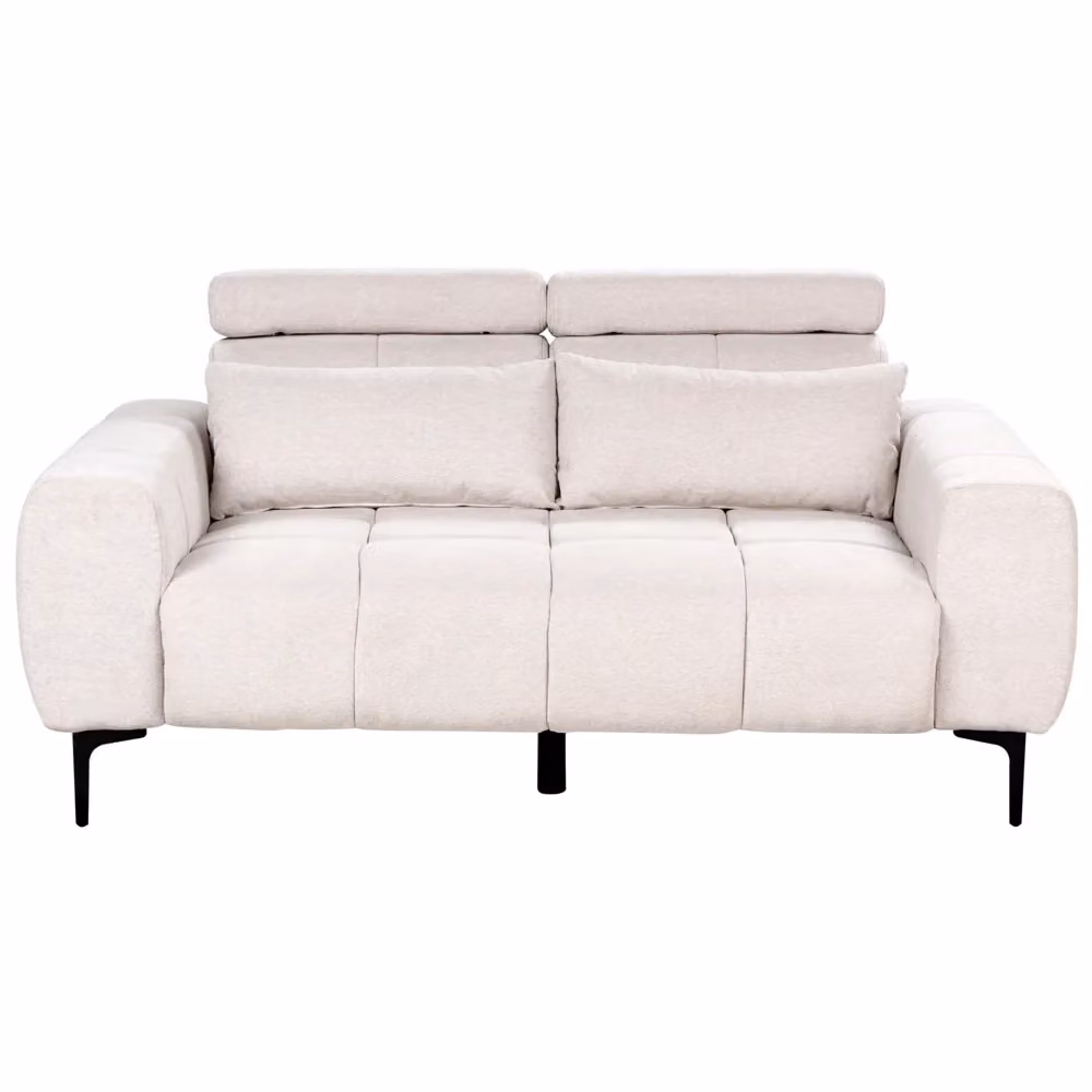 Divano a 2 posti BELIANI in tessuto bouclé beige con poggiatesta e profondità seduta regolabili e cuscini coordinati L: 176 cm, P: 97 cm, H: 110 cm – 2