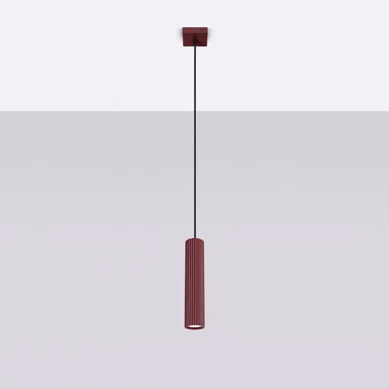 Lampada a sospensione KARBON 1 bordeaux 1xGU10 10W alluminio 118x8x8 cm Sollux Lighting