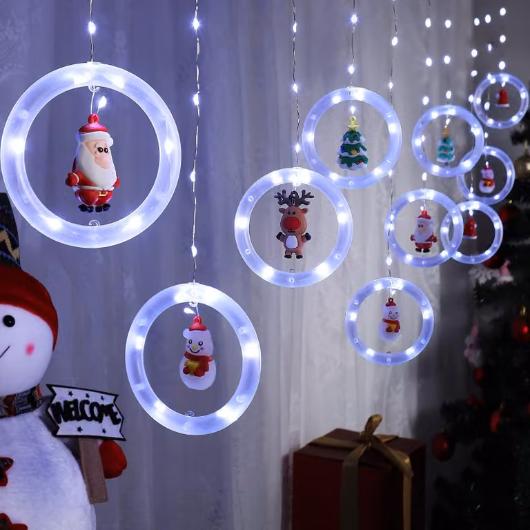 Tende luminose a LED, 3 m x 0,65 m, 8 modalità, luce bianca fredda, ideali per Natale