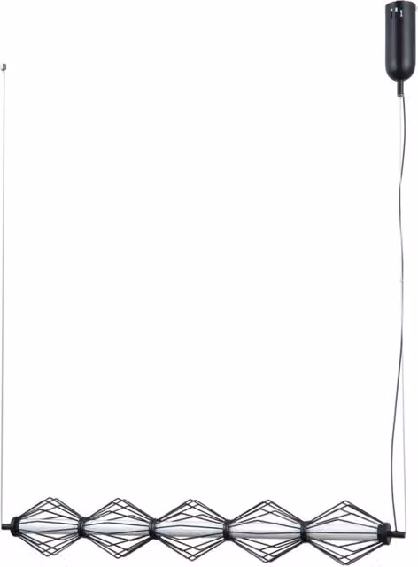 Lampada a sospensione moderna Italux in metallo nero e cromo con tecnologia LED 25W