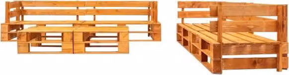 Set da giardino 6 pezzi VidaXL in legno di pallet, color miele