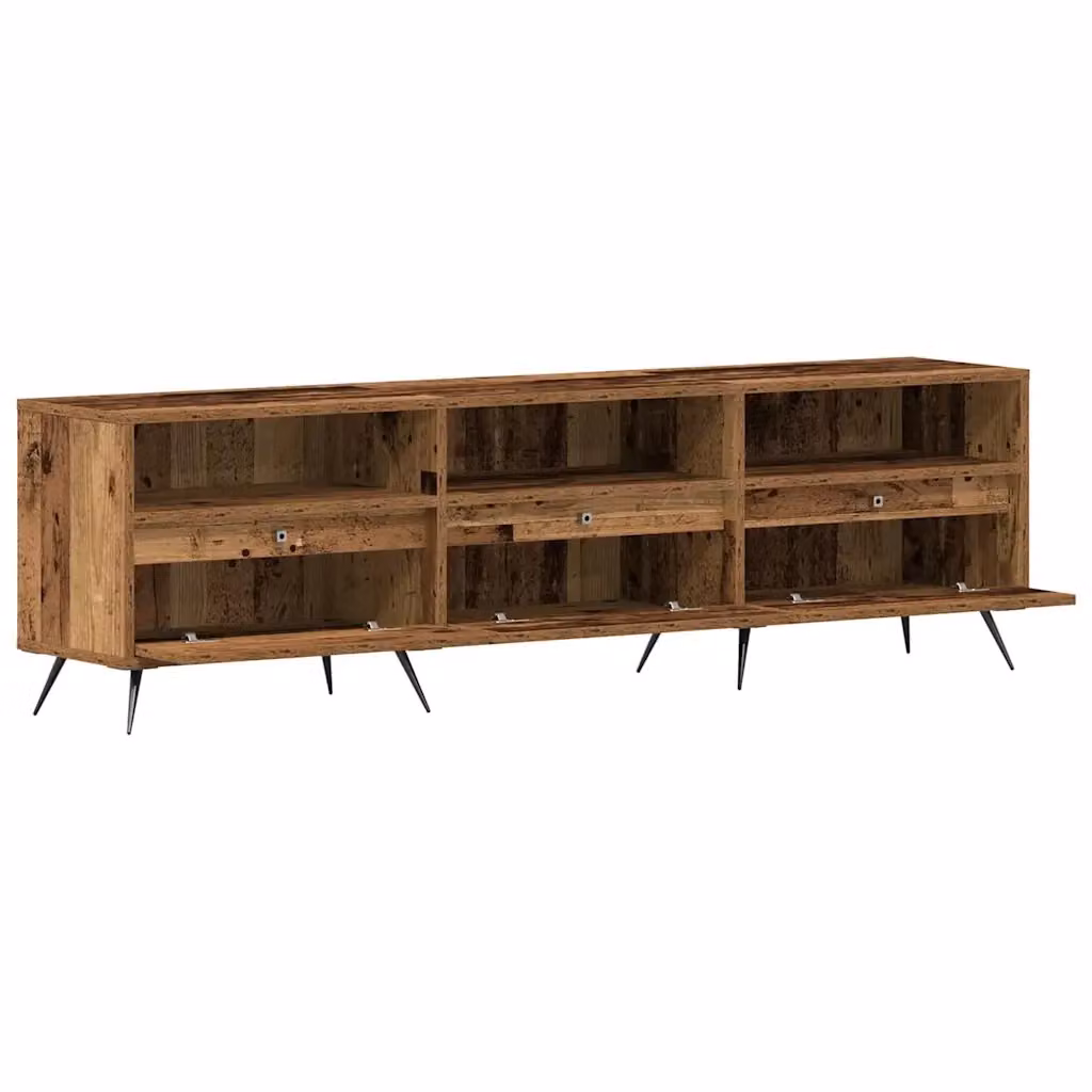 Mobile TV moderno HELLOSHOP26 in legno composito anticato marrone con vano contenitore L: 150 cm, P: 30 cm, H: 44,5 cm – 2