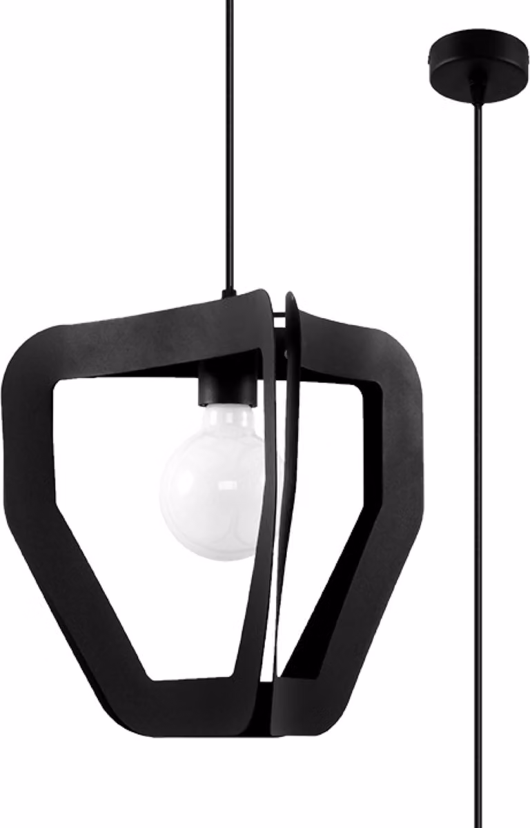 Lampada a sospensione TERCIO nera 1xE27x60W in metallo, dimensioni: 120x35x35 cm, IP20, Pure Lume
