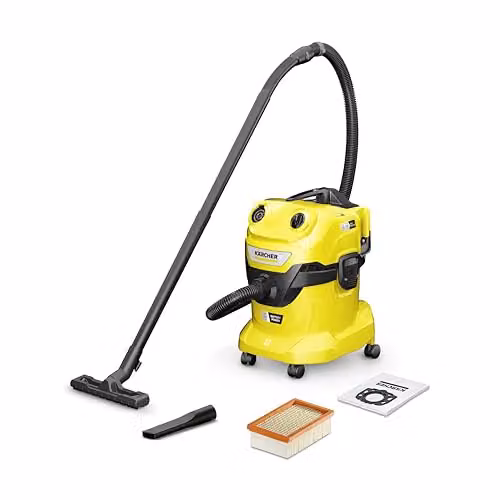 KÄRCHER aspiratore solidi liquidi WD 4-18 Dual V-20/22, contenitore in plastica: 20 l, tubo: 2,2 m, funzione soffiante, bocchetta pavimenti e fessure, filtro in vello, batterie non incluse 2x18V