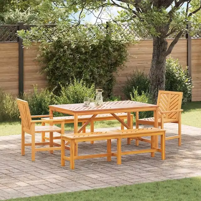 Set da Pranzo per Giardino 5 pz Marrone 3154113