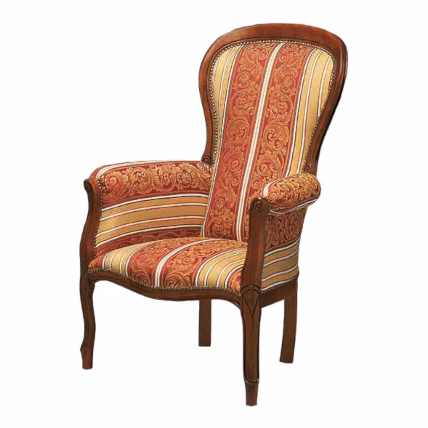 Poltrona imbottita in legno di faggio rosso con braccioli Mobili 2G L: 52 cm, P: 36 cm, H: 65 cm – 1