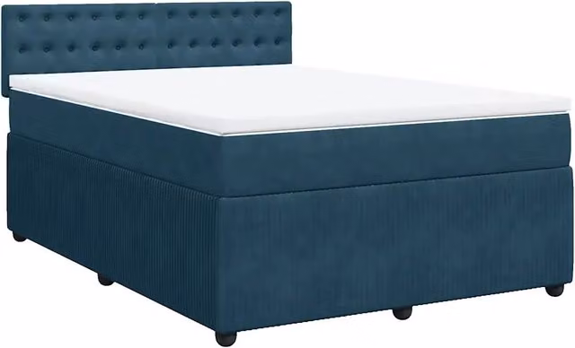 Giroletto a Molle con Materasso Blu 140x200 cm in Velluto 3287774