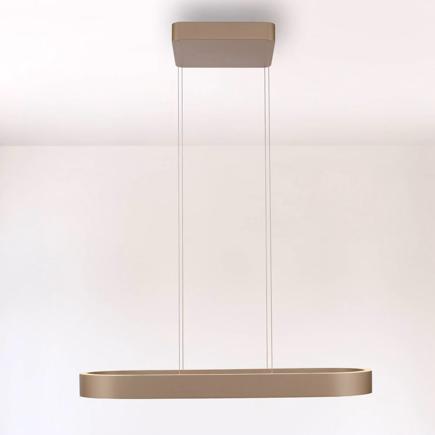 Paul Neuhaus lampada LED a sospensione Q-Stretto, bronzo, 86,8 cm dimmerabile, Bronzo / Ottone antico, Soggiorno / Sala da pranzo, Metallo, Moderno