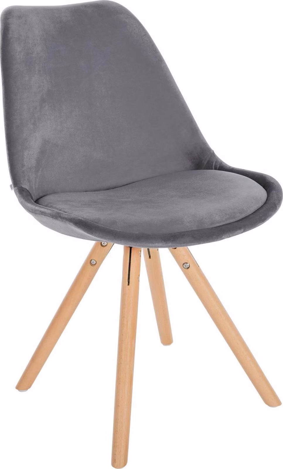 Sedia da pranzo, sedia in velluto, comfort ottimale - design con struttura in legno
