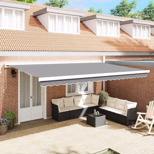 Telaio di tenda manuale 4,5 x 3 m Bianco 145696