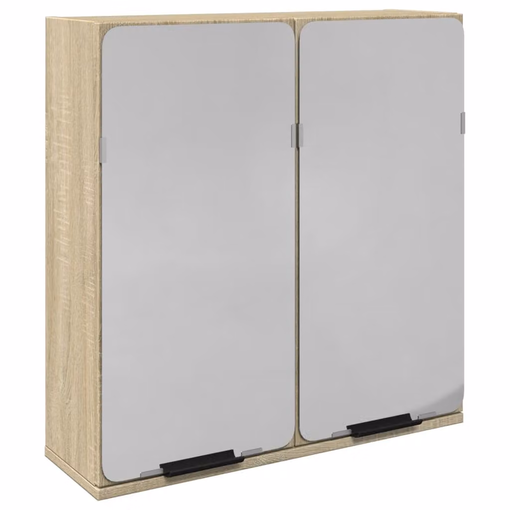 Mobile Bagno con Specchio Rovere Sonoma 64,5x20x66,5 Truciolato