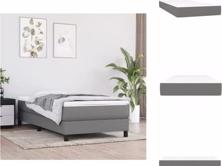 vidaXL Materasso a molle insacchettate grigio scuro 90x200x20 cm in tessuto - Materassi