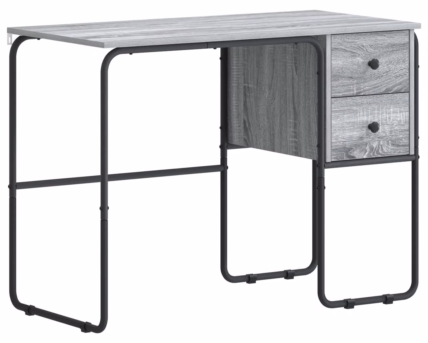 Scrivania con spazio contenitore, colore Sonoma grigio, dimensioni 100 x 50 x 75 cm