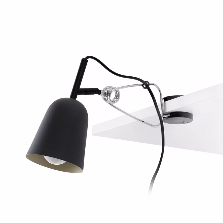 FARO BARCELONA Lampada con morsetto Studio, Nero, Soggiorno / Sala da pranzo, Metallo, Moderno, Lampada con morsetto