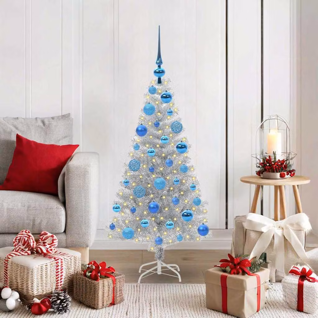 Maison Exclusive - Albero di Natale argentato, 120 cm, materiale: PET