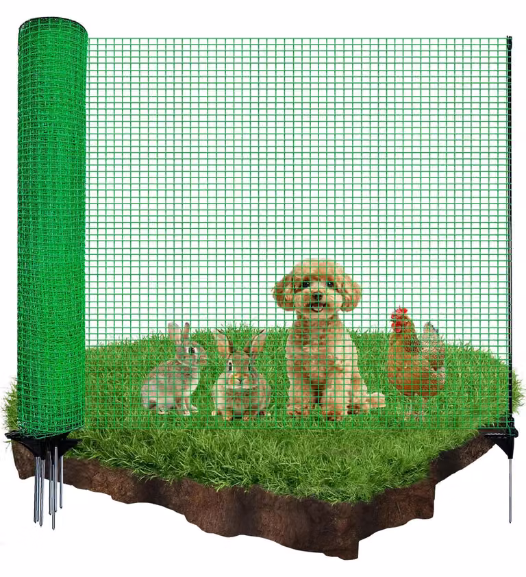 Recinzione da giardino, 15 metri di lunghezza, 90 cm di altezza, 9 pali, recinzione a pannelli a maglie strette, ideale per cani